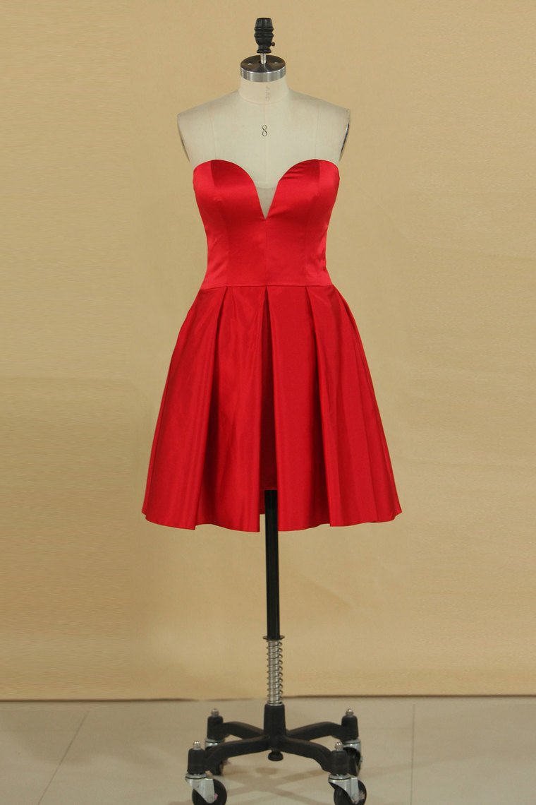 Sweetheart Homecoming Dresses A Line Satin Short/Mini