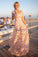 A Line Blush Pink 3D Butterfly Sweetheart Lace Long Prom Dresses with Cap Sleeve WK451