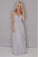 A Line Chiffon Grey Floor Length V Neck Ruffles Bridesmaid Dress Long Prom Dresses WK397