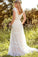 A Line Lace Straps Wedding Dresses Ivory Backless Long Bridal Dresses WK817