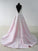 A Line V Neck Lace Appliques Pink Long Prom Dresses Backless Cheap Prom Dresses WK437