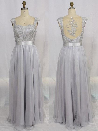 Hot V-Neck Chiffon Tulle Appliques Lace Cap Straps Sleeveless Beads Bridesmaid Dress WK697