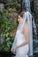 Cheap 1 Tier Fingertip Length Wedding Veil with Ribbon Trim Edge Simple Wedding Veils V02