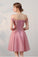 Chic A line Off the Shoulder Tulle Pink Beads Homecoming Dresses with Flowers H1019