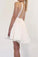 Cute Deep V Neck Satin Straps Ivory Backless Homecoming Dresses Short Prom Dresses H1264