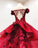 2024 Chic Ball Gown V Neck Beads Appliques Red Off-the-Shoulder Long Prom Dresses WK139