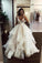 Elegant Ivory Tulle V Neck Spaghetti Straps Wedding Dresses Long Cheap Prom Dresses P1024