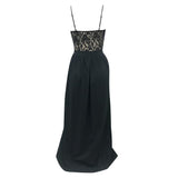 Dark Green Spaghetti Straps Split Front Lace Long Sleeveless Prom Dresses WK570