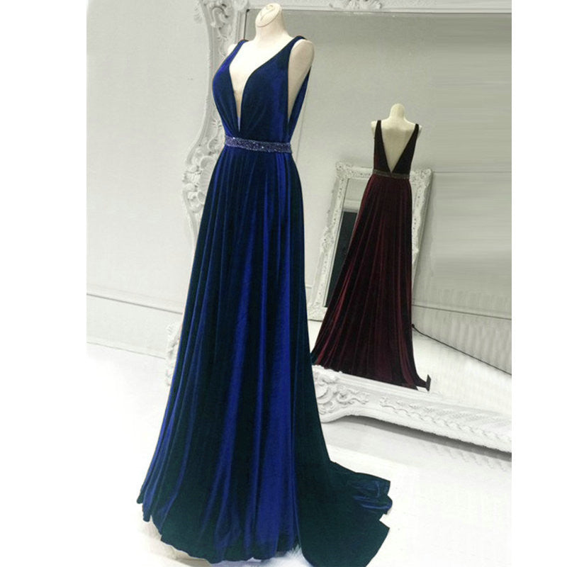 V-Neck Long Charming Evening Dress Prom Gowns Formal Women Dress Prom Dresses uk X19