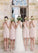 Mismatched Junior Short Lace Knee Length Blush Pink Bridesmaid Dresses Prom Dresses WK964