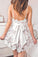 Spaghetti Straps Short Prom Dresses Lace Sash Homecoming Party Dresses With Bowknot