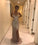 Sexy V Neck Sequins Side Slit Rose Gold Prom Dresses Long Mermaid Formal Dress WK540