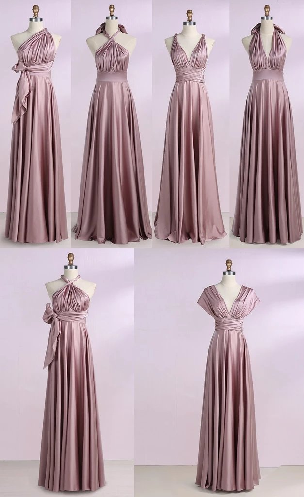 Simple New Arrival Backless Satin Long Bridesmaid Dresses Evening Party Dresses BD1008