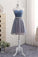 Cute A Line Sweetheart Tulle Blue Strapless Beads Prom Dress Bridesmaid Dresses WK807