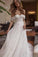 A-line Off Shoulder Beach Wedding Dress with Lace Boho Wedding Dresses with Belt WK985