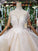 Ball Gown Ivory High Neck Beads Lace Appliques Wedding Dresses Bridal Dresses WK770