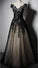 Charming Appliques Lace-up Sweetheart Short Sleeve Black Tulle Evening Dresses WK765