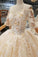 Luxury Wedding Dresses Off-The-Shoulder Top Quality Lace Long Train Half Sleeves Lace Up Back
