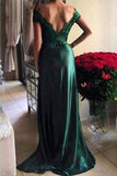 Dark Green Lace A-Line Long Charming Evening Dress Formal Women Dress Prom Dresses uk F303