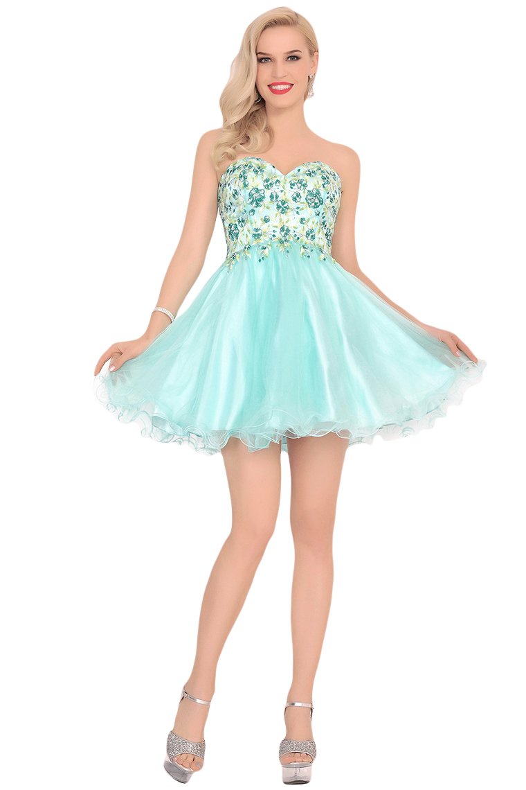 Homecoming Dresses A-Line Boat Neck Short/Mini Beaded Bodice Tulle