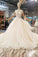 Luxury Wedding Dresses V-Neck Ball Gown Chapel Train