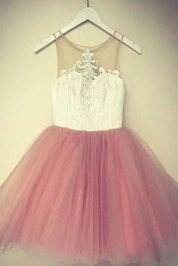 Blush Pink Homecoming Dresses Cheap Short Lace Homecoming Dress for teens WK110