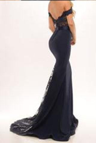Black Long Prom Dresses Mermaid Off the Shoulder with Sash Prom Gowns Bridesmaid Dresses WK68