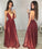 Burgundy Deep V-neck Sexy Spaghetti Straps A-Line Backless Tulle Evening Dresses WK818