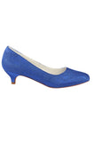 Charming Lace Royal Blue Custom Made Wedding Shoes L-921
