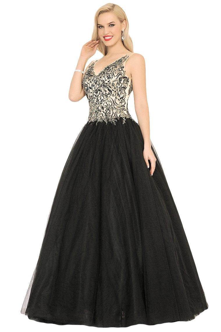 New Arrival Quinceanera Dresses V Neck Tulle With Beading&Appliques