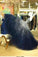 Best Ball Gown Strapless Floor Length Tulle Navy Blue Prom/Evening Dresses with Beading WK858