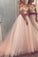Delicate Sweetheart Off the Shoulder Pink Tulle Prom Dresses