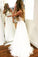 2 Pieces Simple Flowy A-Line Ivory Long Open Back Prom Dresses For Teens