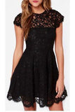 Black Lace Homecoming Dress Sweet 16 Dress Cute Backless Party Dresses for Teens WK90