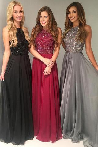 Charming 2019 New Crystal Sweep Train Prom Dress Long Prom Dress Prom Dresses WK610