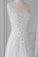 White Spaghetti Straps Lace Tulle Evening Dress Floor Length Prom Dress with Beads WK676
