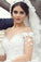 A Line Ball Gown Sheer Neck Long Wedding Dress WK233