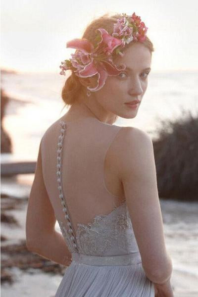 2024 Beach Unique New Design Beautiful Chiffon Wedding Dress Evening Prom Dress