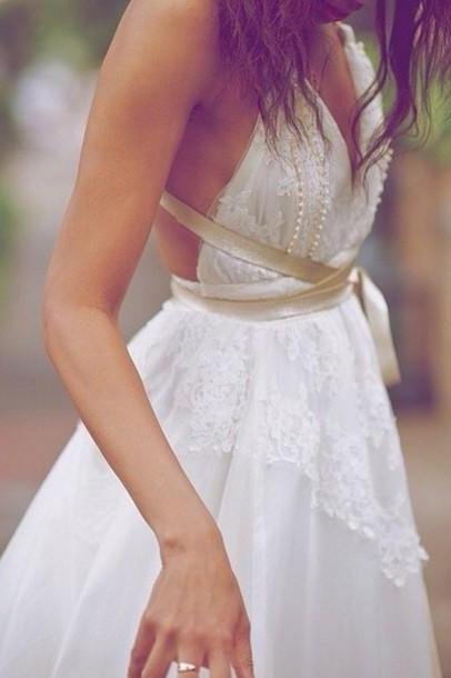 2024 New Style Deep V-Neck A-Line Sleeveless White Open Back Sexy Ivory Lace Wedding Dress WK862