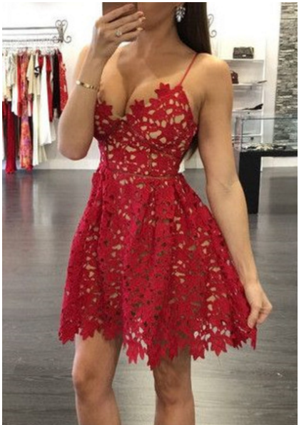 Lace Unique Homecoming Dress Graduation Dress Prom Dress for Teens WK17