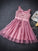 A Line Tulle Lace Appliques Lace up V Neck Pink Short Prom Dresses Homecoming Dresses WK906