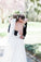 A-Line Sweetheart Court Train Sleeveless White Wedding Dress with Lace Beading WK94
