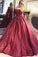 2022 Dark Red Lace Long Sleeve Prom Dress Off-the-Shoulder Ball Gown Quinceanera Dress WK392