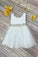 2024 Scoop Bowknot Knee-length Ivory Organza Beads Sleeveless Flower Girl Dresses WK673