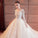 2024 Gorgeous Scoop Lace Appliques Flowers White Organza Long Sleeve Wedding Dresses WK177