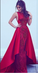 2022 Long New Style Red Scoop Sleeveless Mermaid Satin Beads Prom Dresses WK388