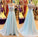 A-Line Prom Dress V-Neck Chiffon Crystal Prom Dress