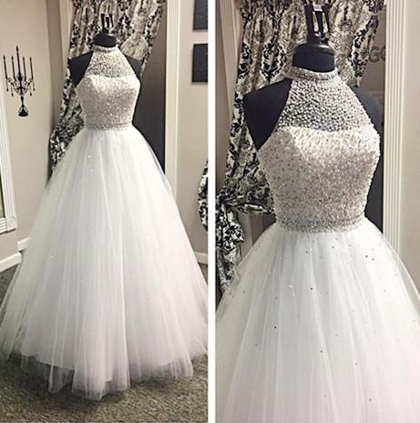 Halter Beading Wedding Dresses Floor-Length Long Wedding Dresses Wedding Dresses SC28