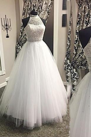 Halter Beading Wedding Dresses Floor-Length Long Wedding Dresses Wedding Dresses SC28