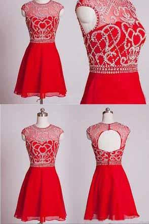 Red Short Homecoming Dresses Homecoming Gown Party Dress Sparkle Prom Gown WK916